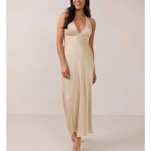 Park & Fifth Cream Halter Hayden Dress